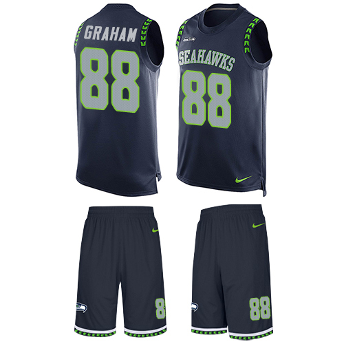 Nike Seahawks #88 Jimmy Graham Steel Blue Team Color Men's Stitched NFL Limited Tank Top Suit Jersey - Click Image to Close